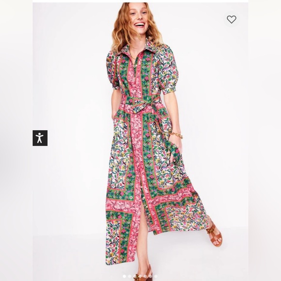Boden Alexa Maxi Shirt Dress in Multi Enchanting Vine Buttoned Down Pockets NWT - Picture 4 of 17